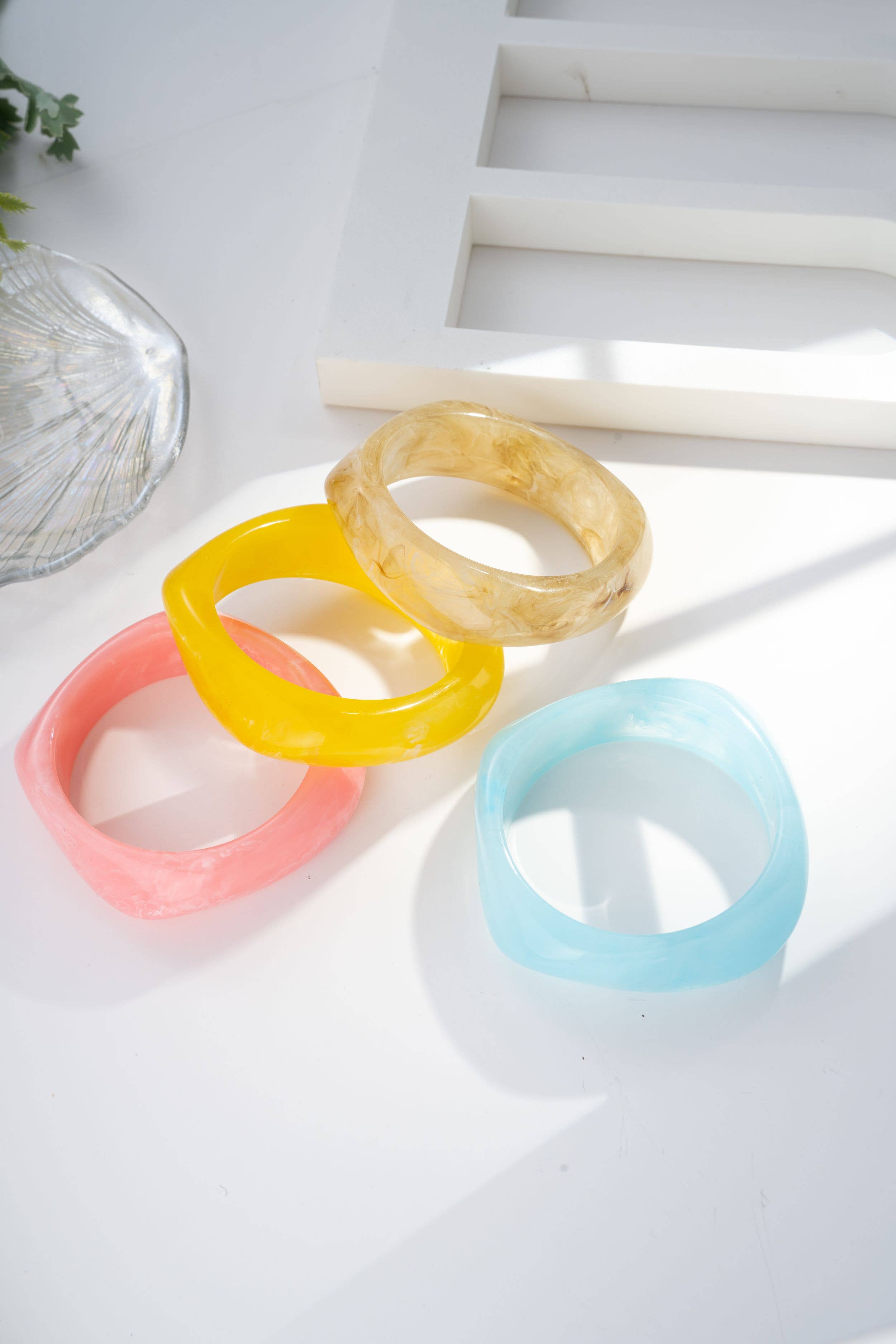 Marmeren effect hars armband