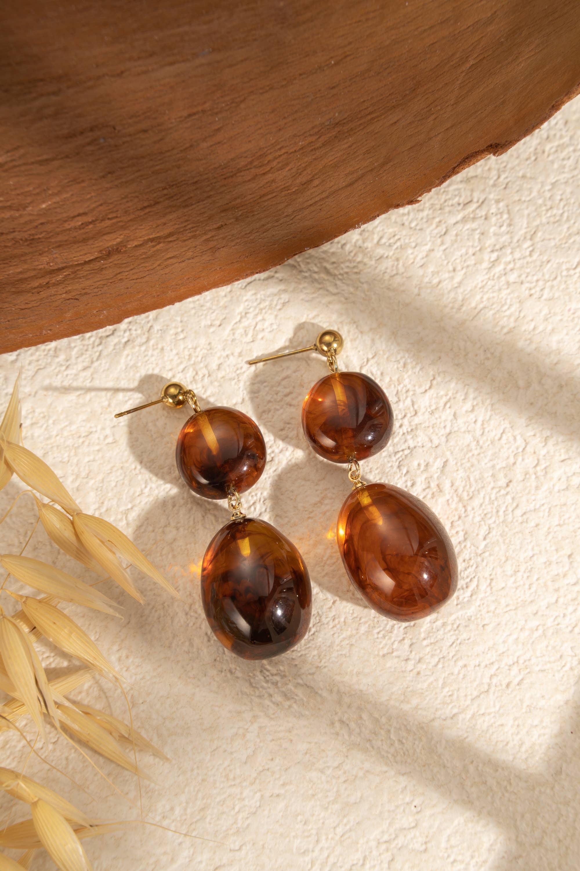 Oorbellen van marmerhars in 3 kleuren