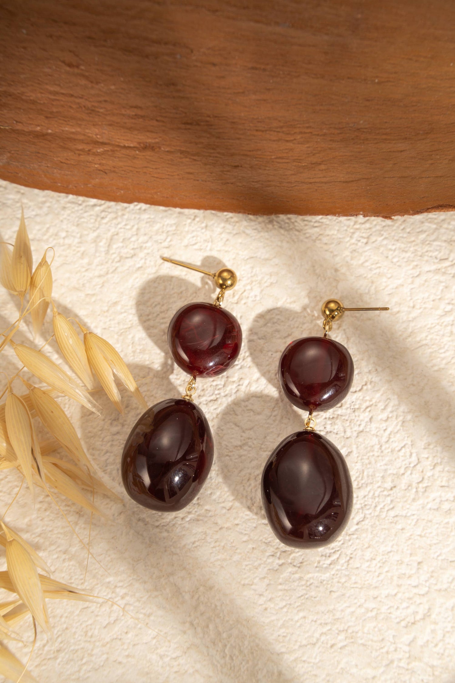 Oorbellen van marmerhars in 3 kleuren