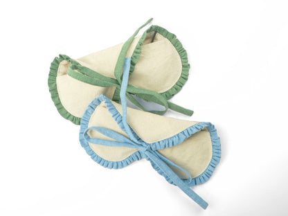Canvas Zonnebril Etui | Ruffle Brillenkoker | Blauw-Groen