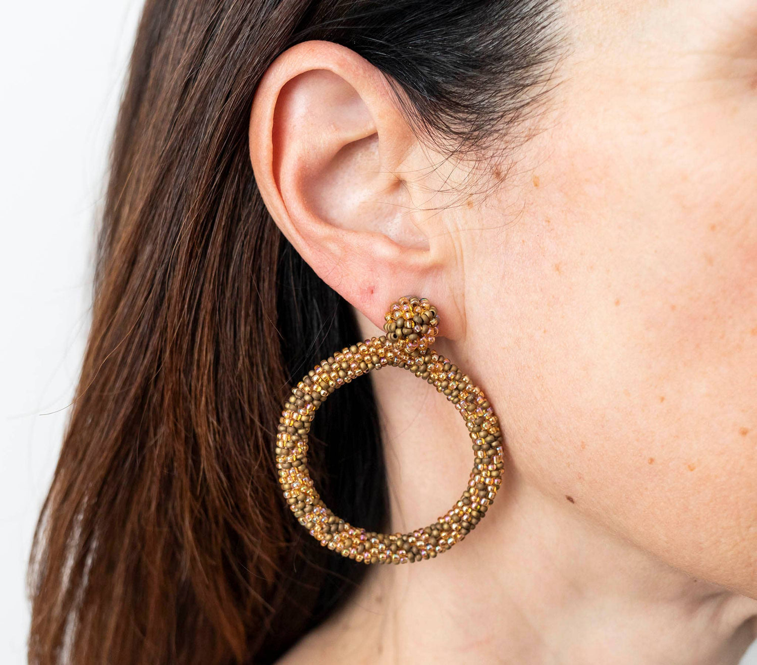 Oorbellen van glaskralen - Jaguar