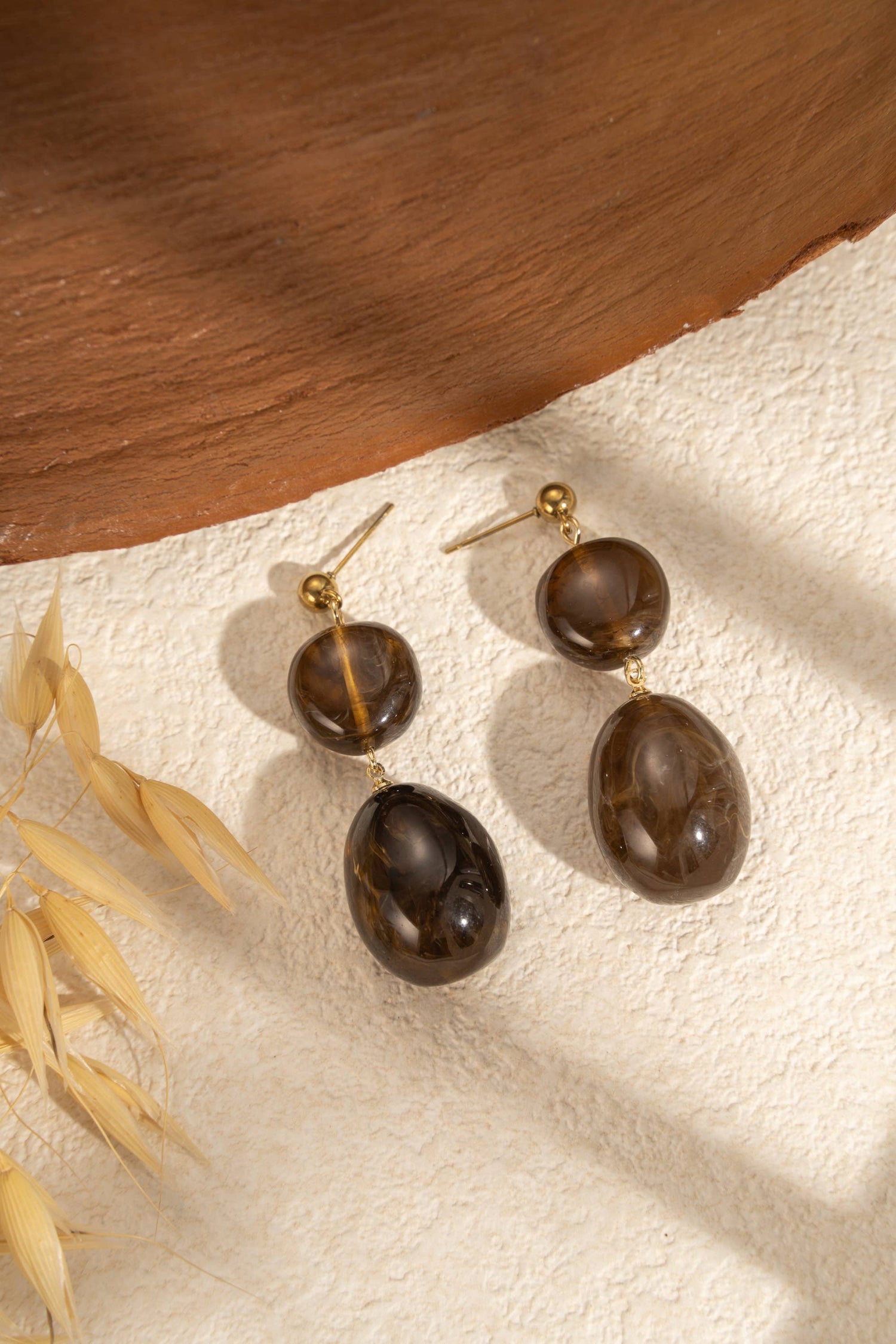 Oorbellen van marmerhars in 3 kleuren