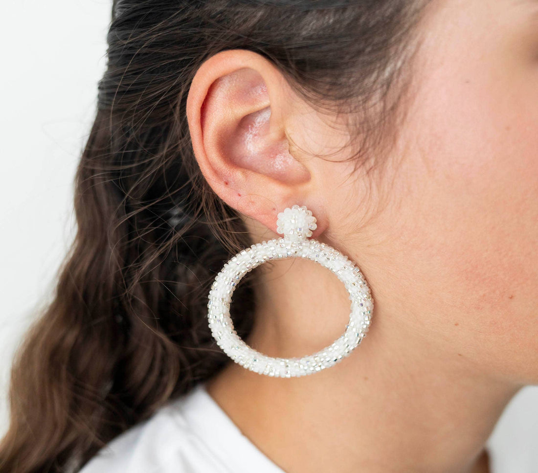 Oorbellen van glaskralen - Stardust