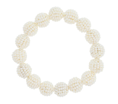 Klassieke globe armband - Creme