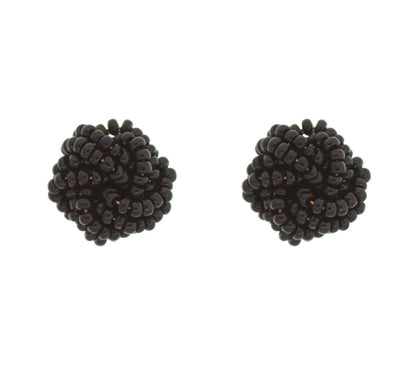 Rosette Earring - Zwart