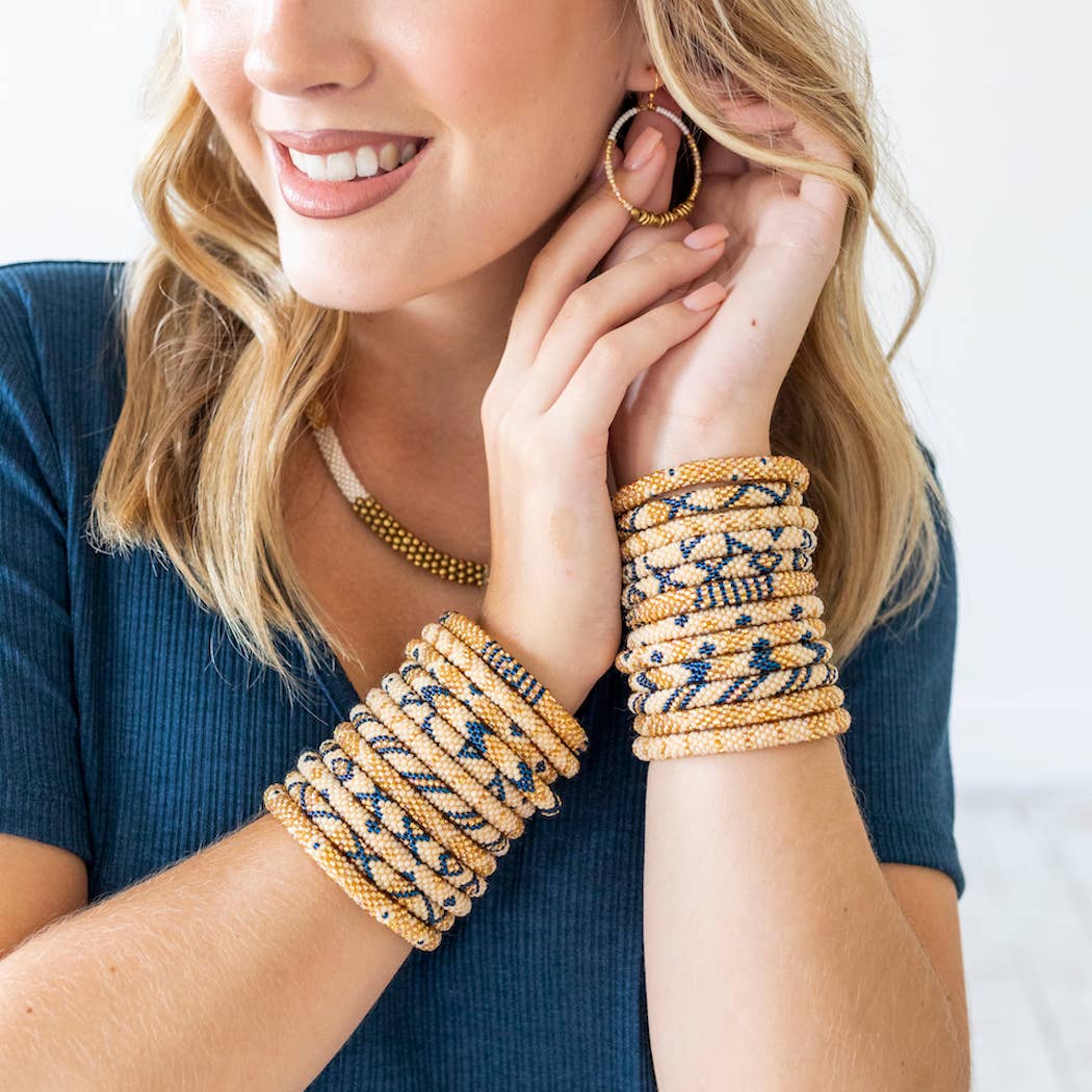 Roll-On® armbanden - Goud en blauw