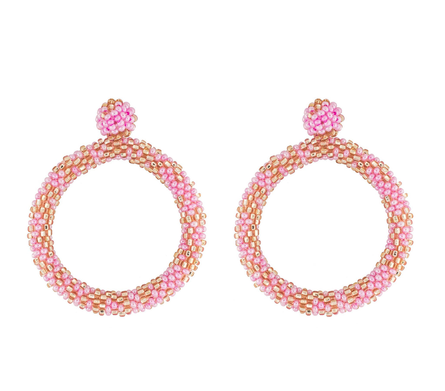 Oorbellen van glaskralen - Hibiscus