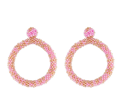 Oorbellen van glaskralen - Hibiscus