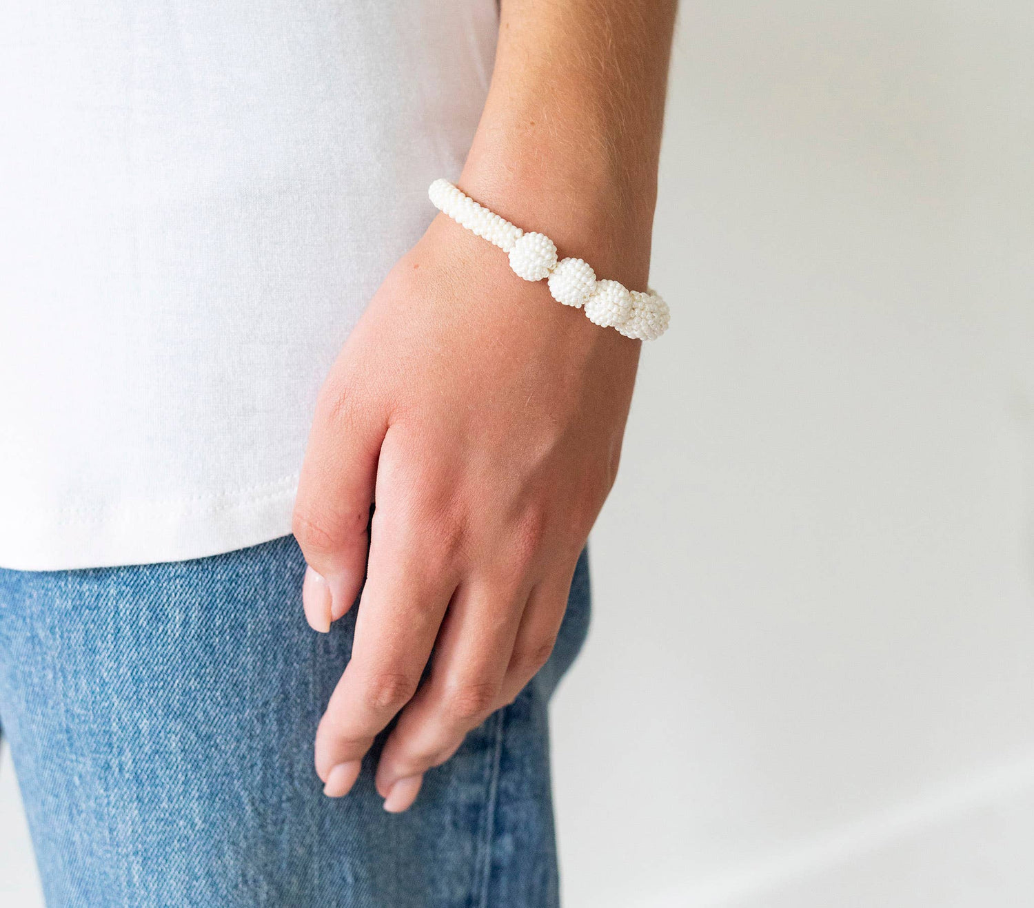 Roll-On® globe armband - Creme