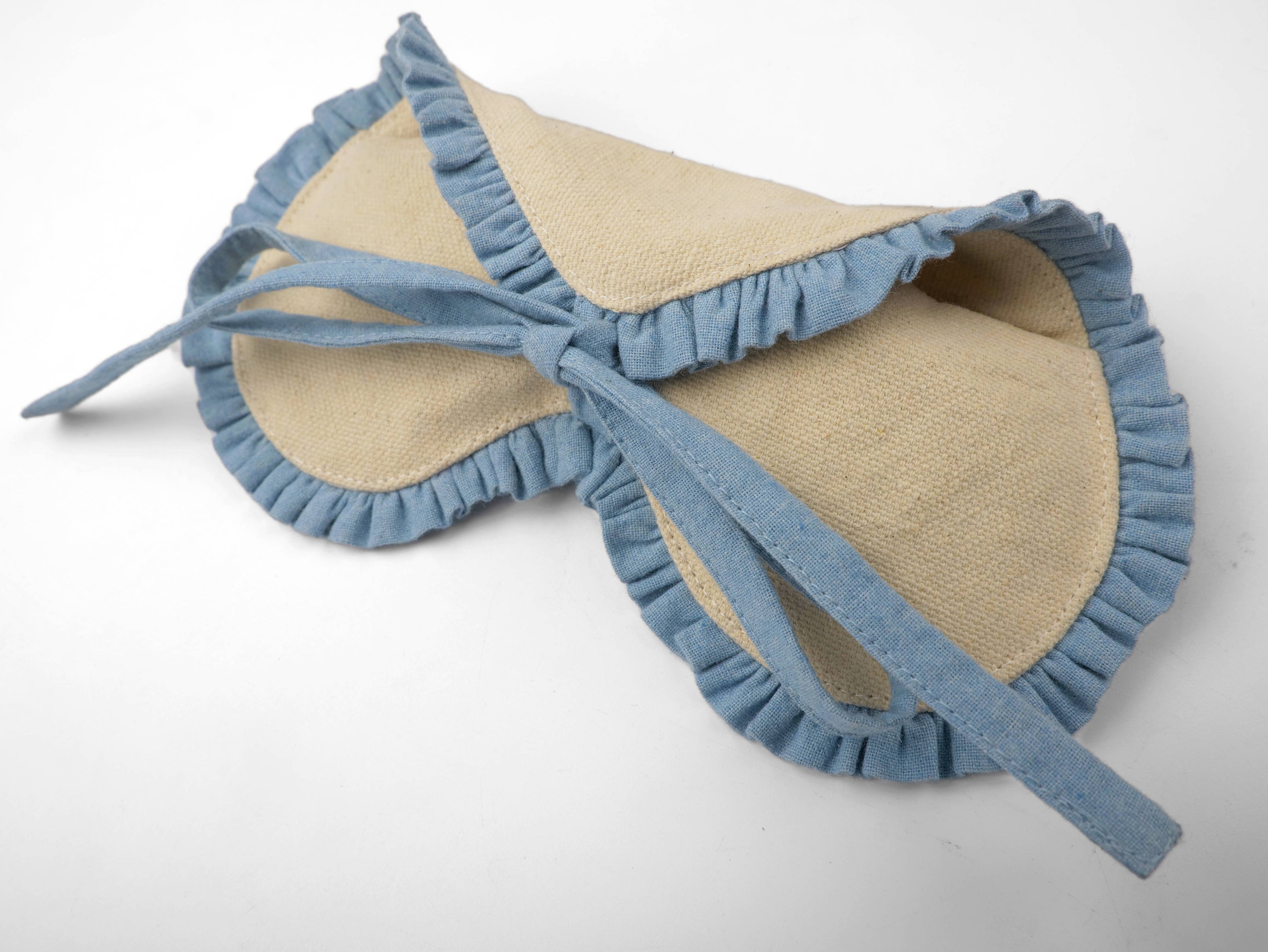 Canvas Zonnebril Etui | Ruffle Brillenkoker | Blauw-Groen