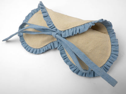 Canvas Zonnebril Etui | Ruffle Brillenkoker | Blauw-Groen