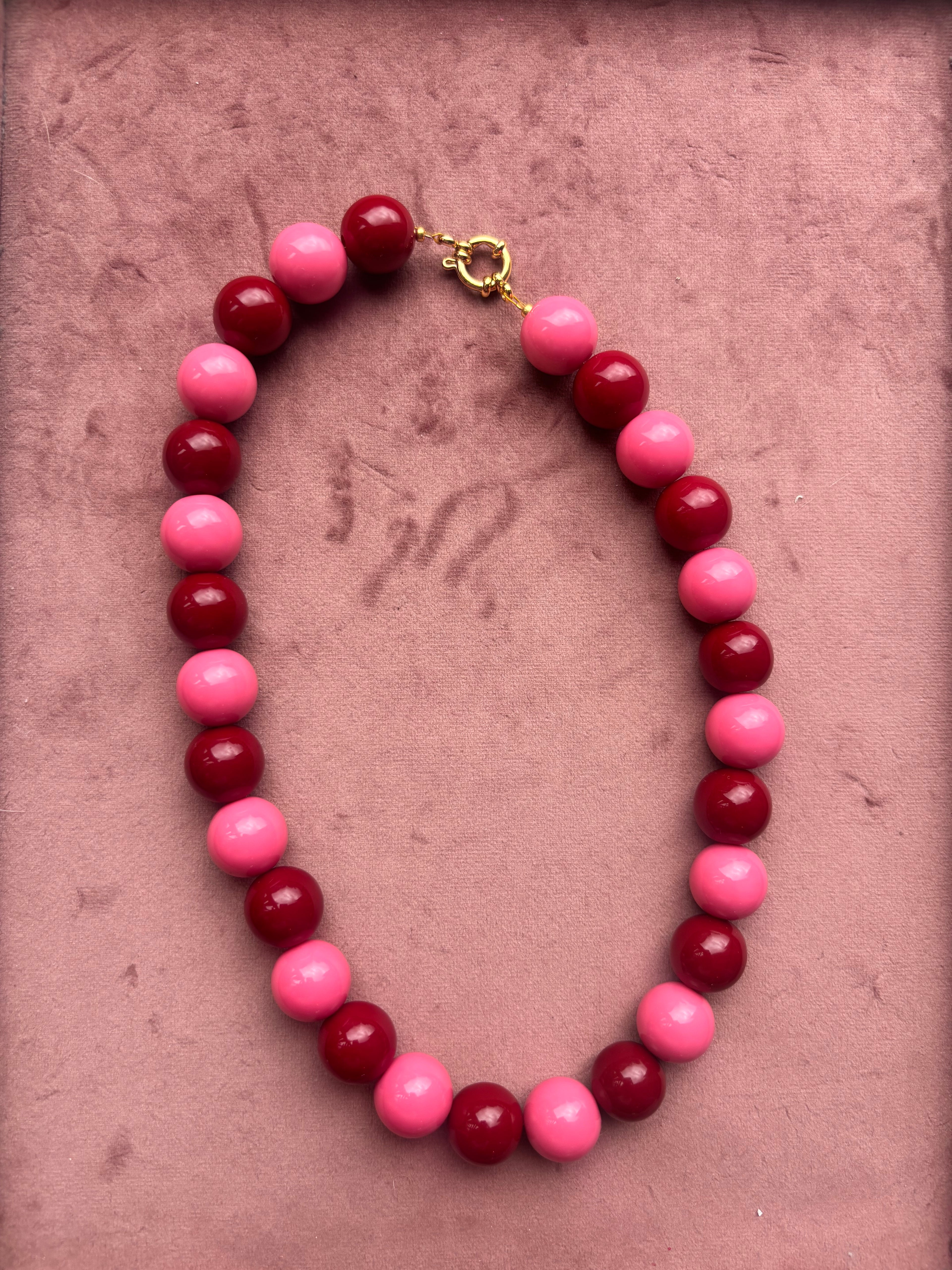 Bubble beads ketting 16mm kralen