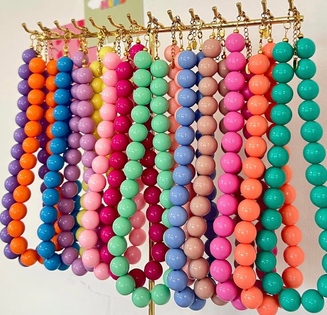 Bubble beads ketting 16mm kralen