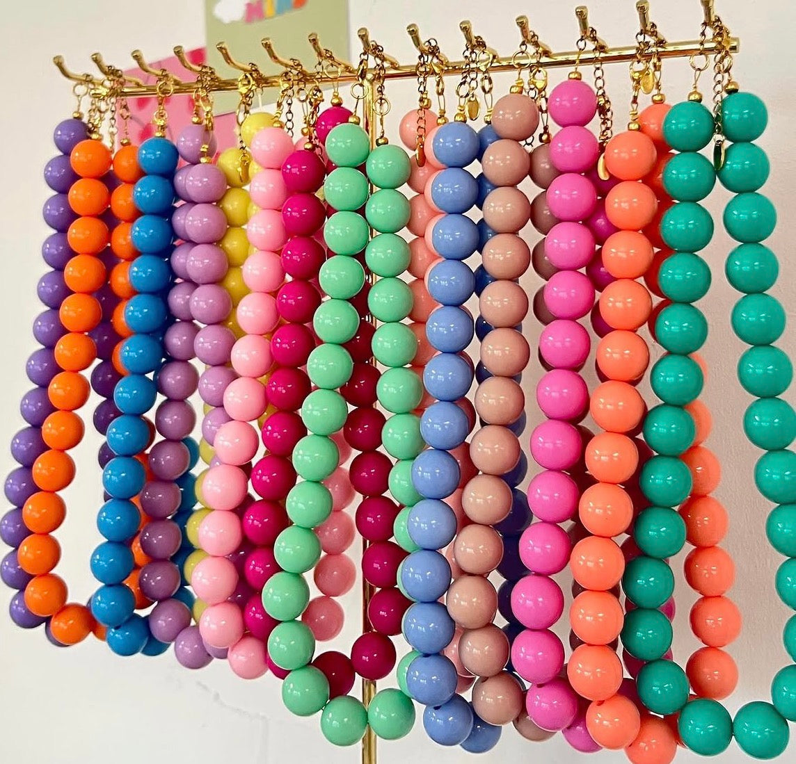Bubble beads ketting 16mm kralen