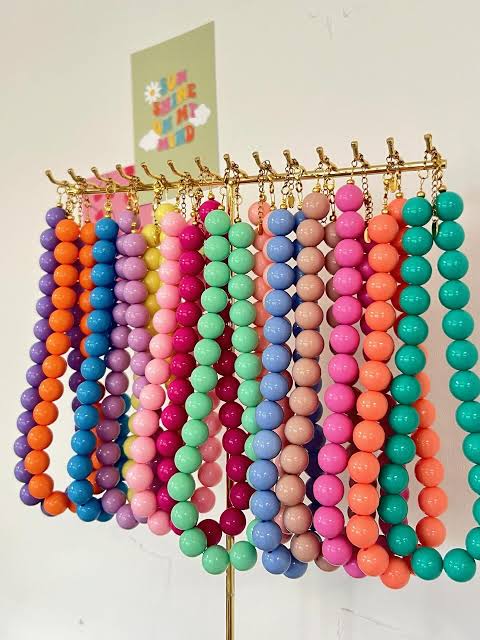 Bubble beads ketting 18mm kralen