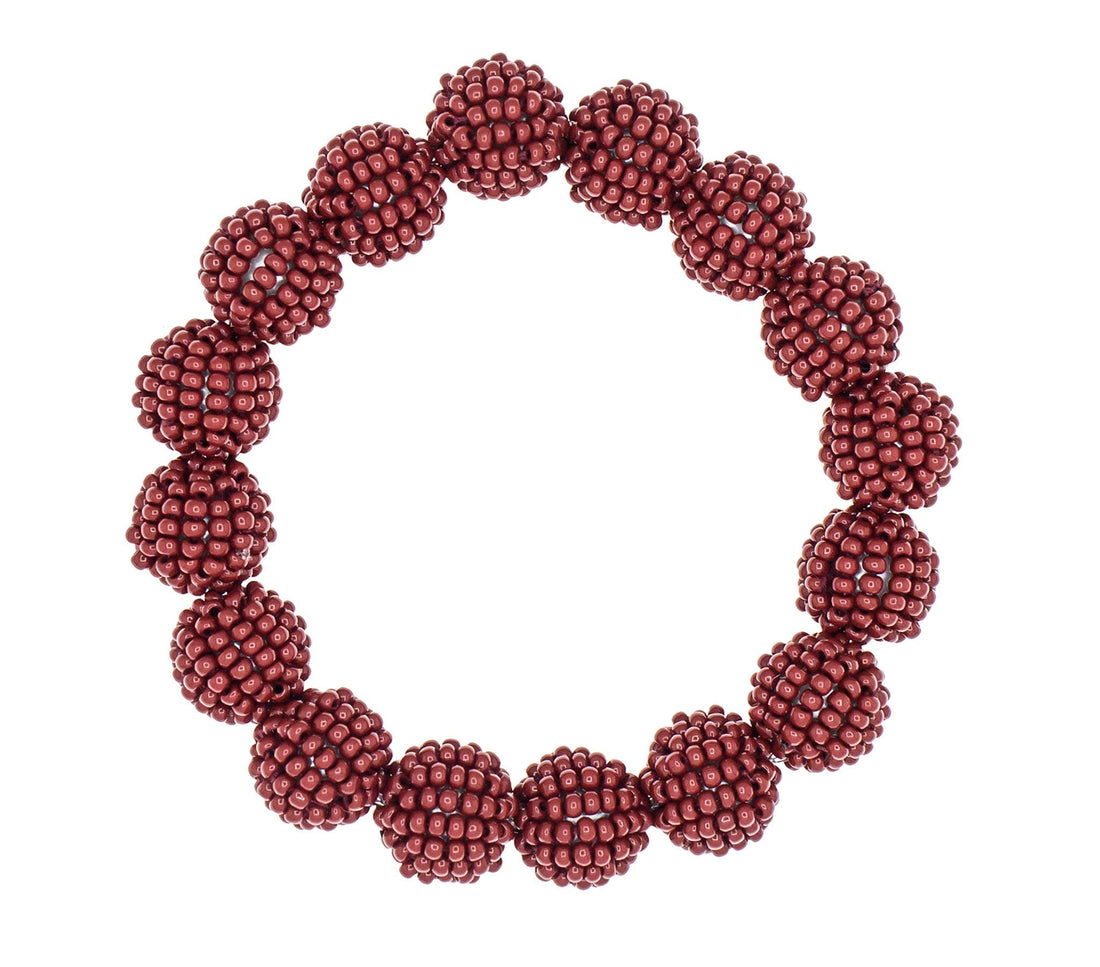 Klassieke globe armband - Wijnrood