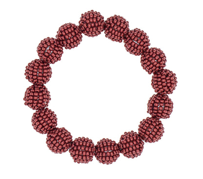Klassieke globe armband - Wijnrood