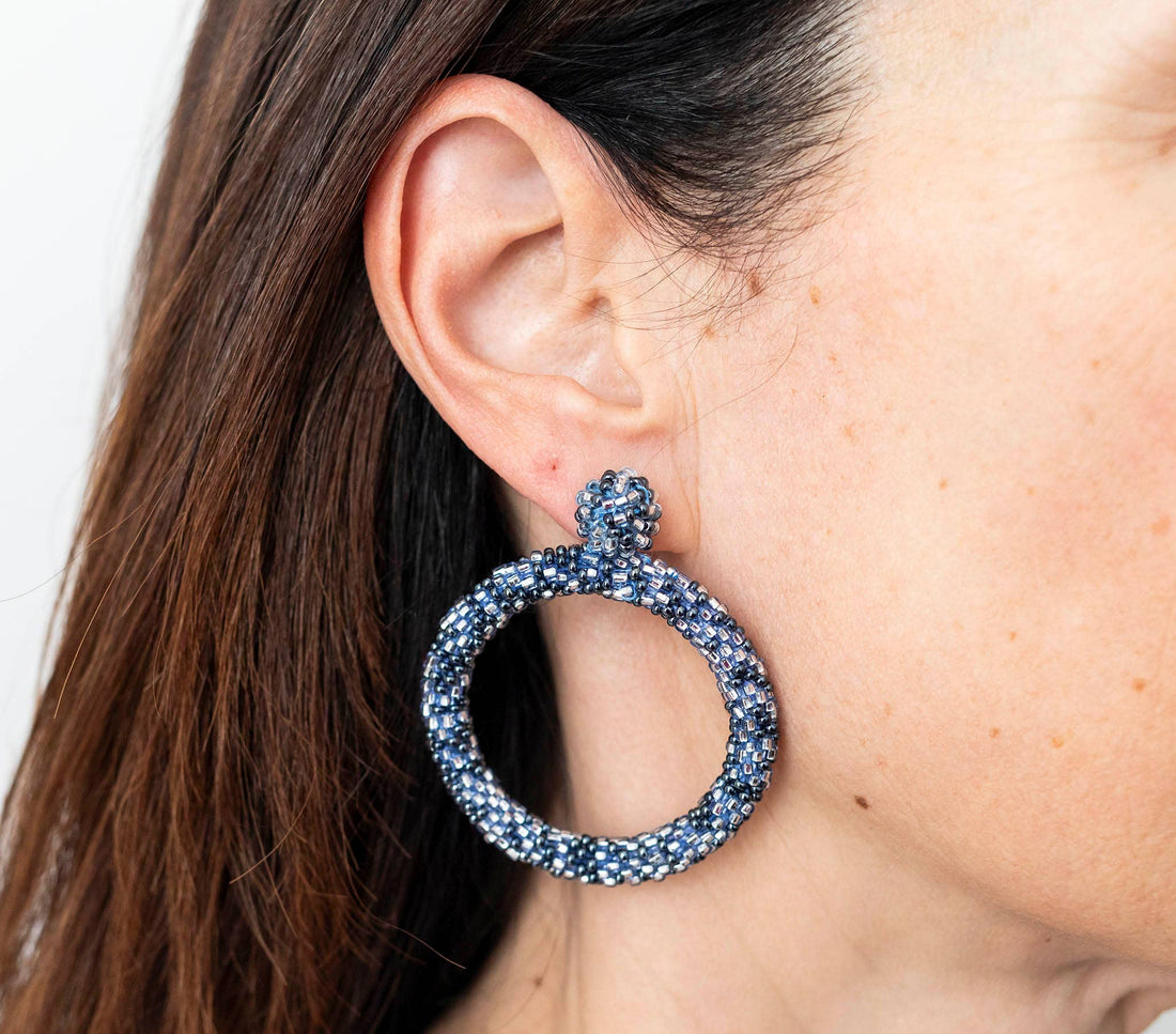 Oorbellen van glaskralen - Elemental