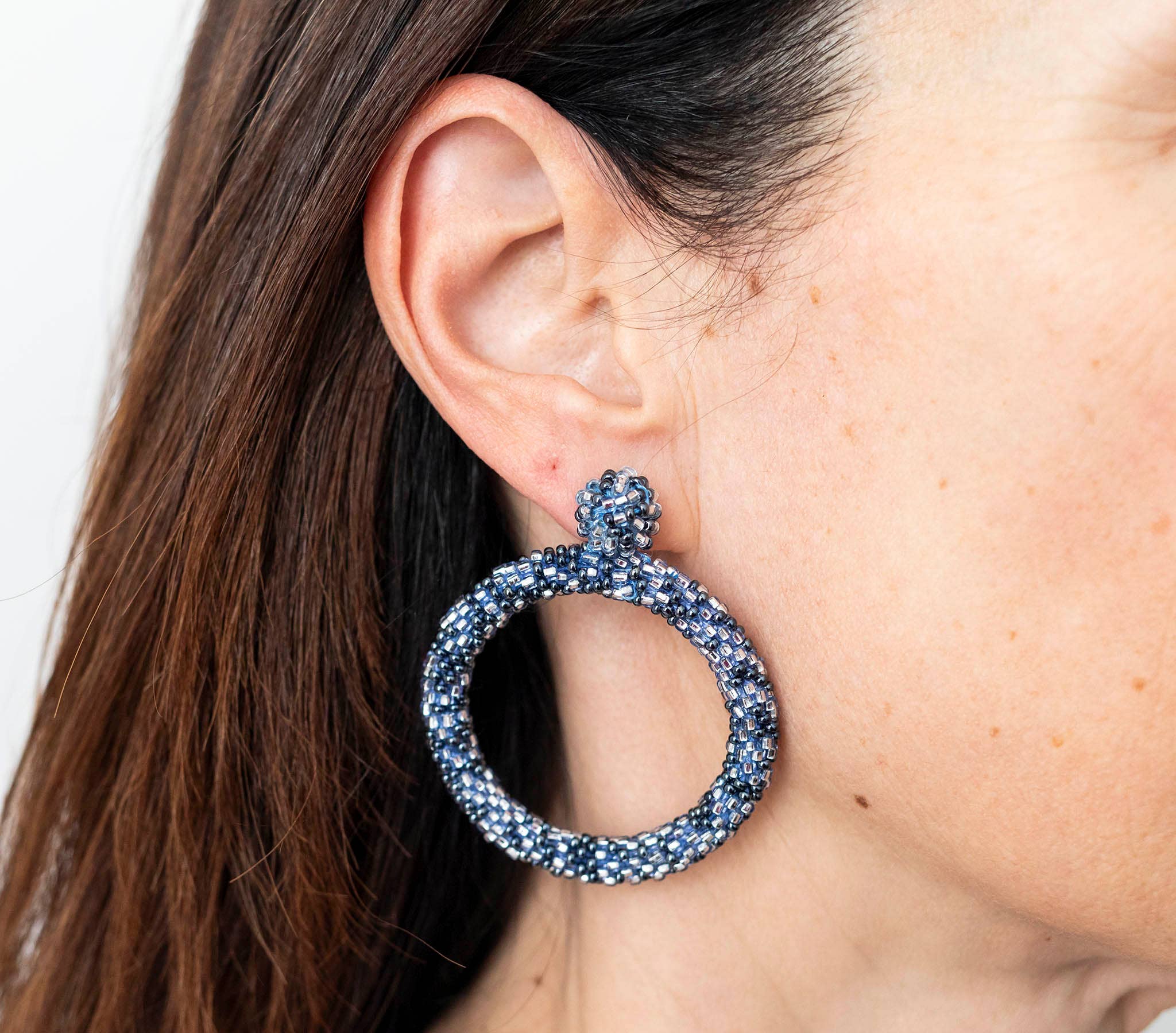 Oorbellen van glaskralen - Elemental