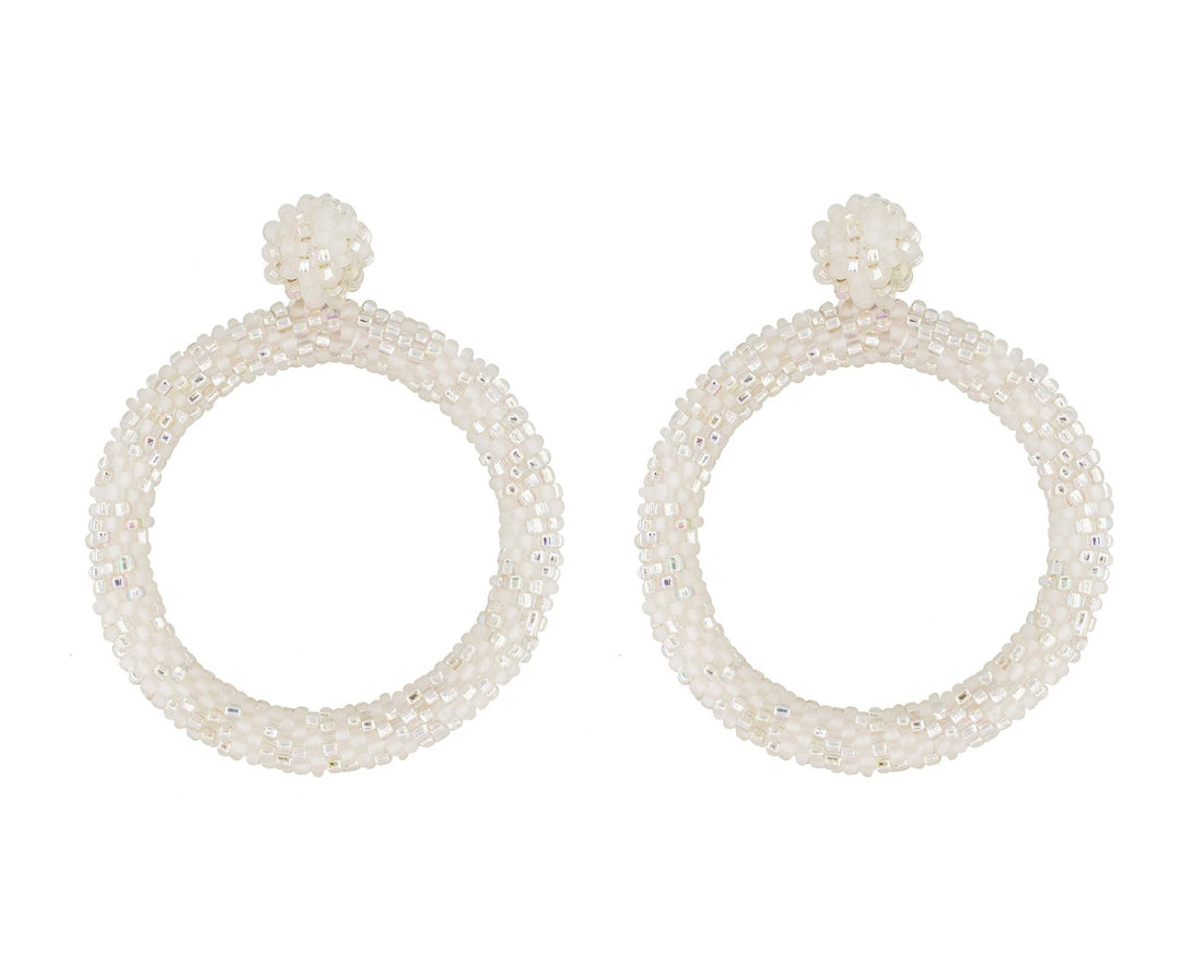 Oorbellen van glaskralen - Stardust